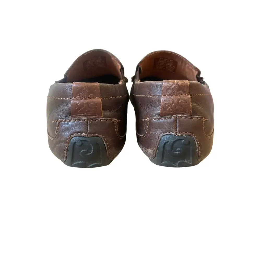 OluKai Akepa Moc Men’s 8 Brown Leather Slip On Loafers Moccasin Shoes